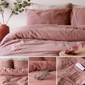 Dekbedovertrek Mousseline Rosewood
