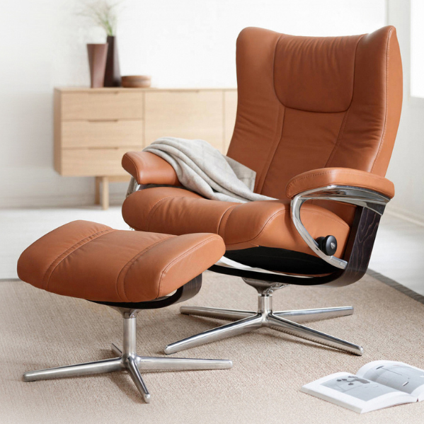 Stressless® Wing Cross met voetenbank - Altijdlekkerzitten