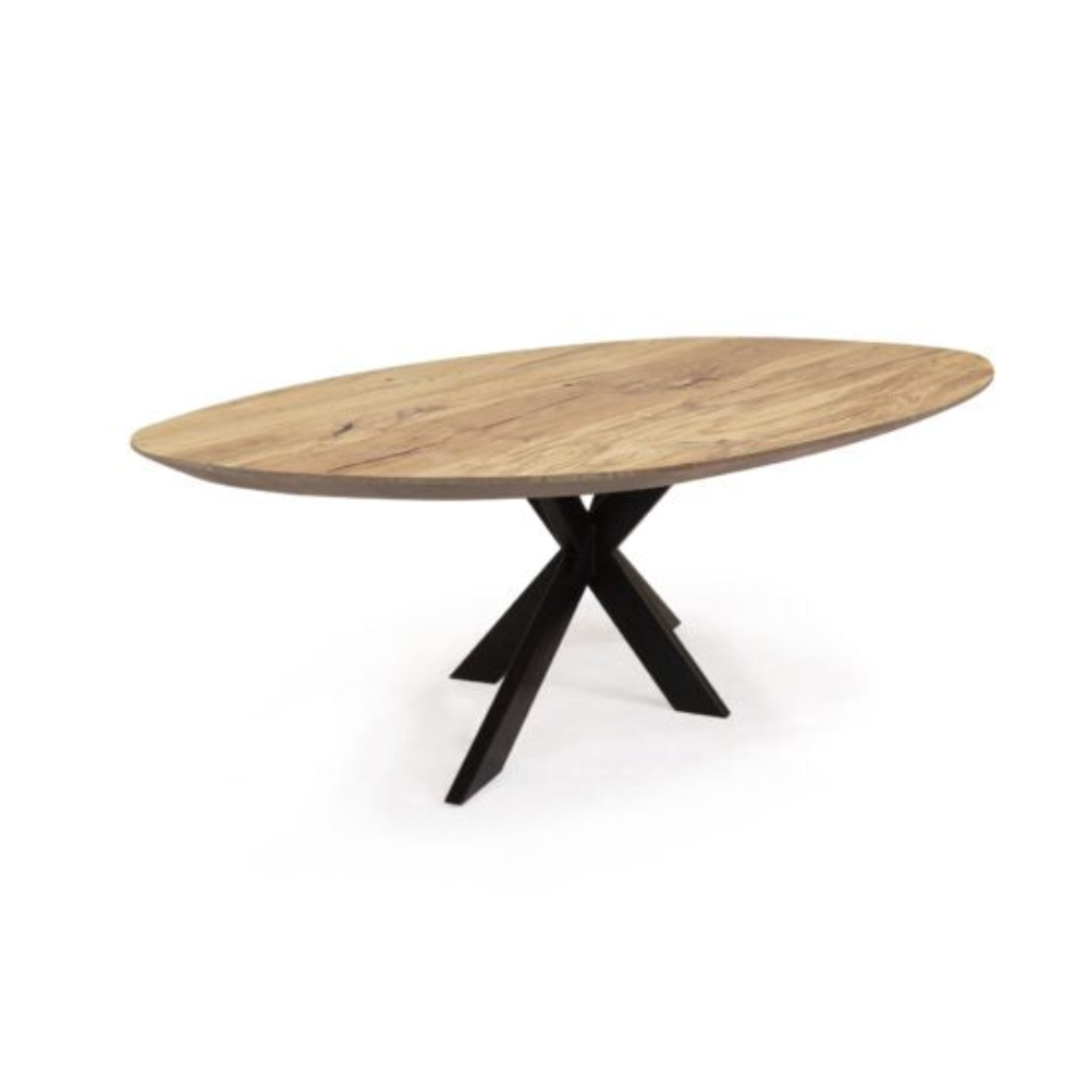 Eettafel Yvo eiken tafel -  Ovaal afgerond - Star poot - Altijdlekkerzitten