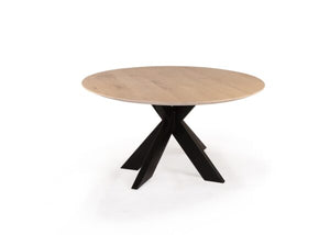 Eettafel Yvo eiken tafel -  Rond- Star poot - Altijdlekkerzitten
